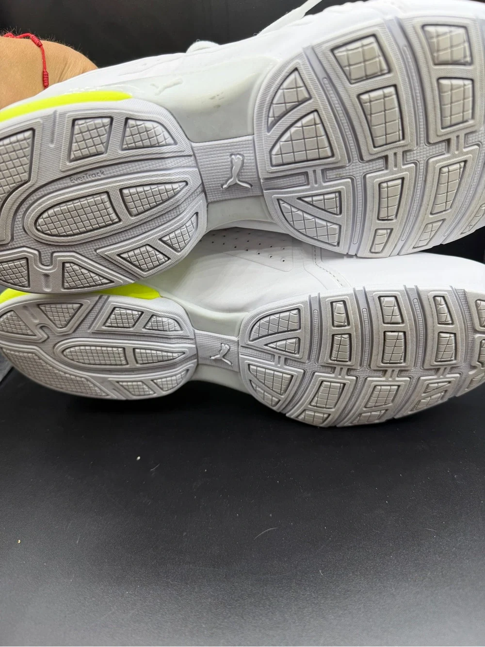 Puma White Athletic Sneakers with Neon Accent